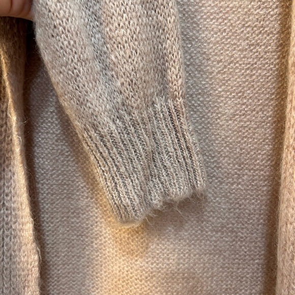 A Ida Open Wool Mohair Cardigan Sweater Size M Mauve Pink Cozy Cottage Bohemian - Picture 4 of 9